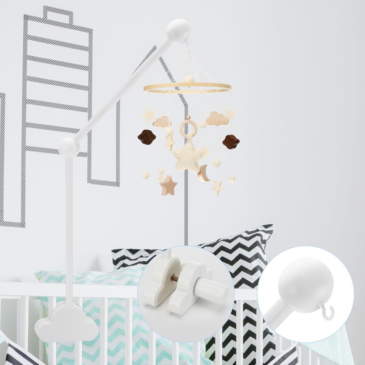 Coonoor Mobile Holz für Babybett 360°Drehbar günstig online kaufen