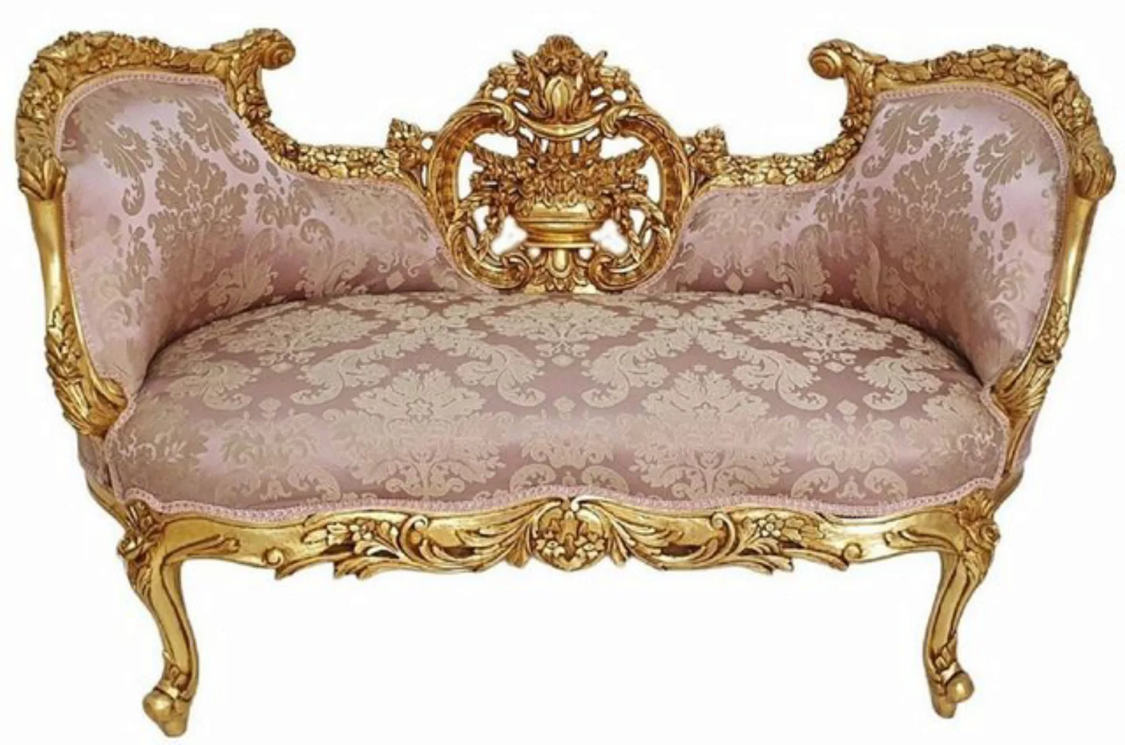 Casa Padrino Sofa Casa Padrino Barock Sofa Rosa / Gold - Prunkvolles Wohnzi günstig online kaufen