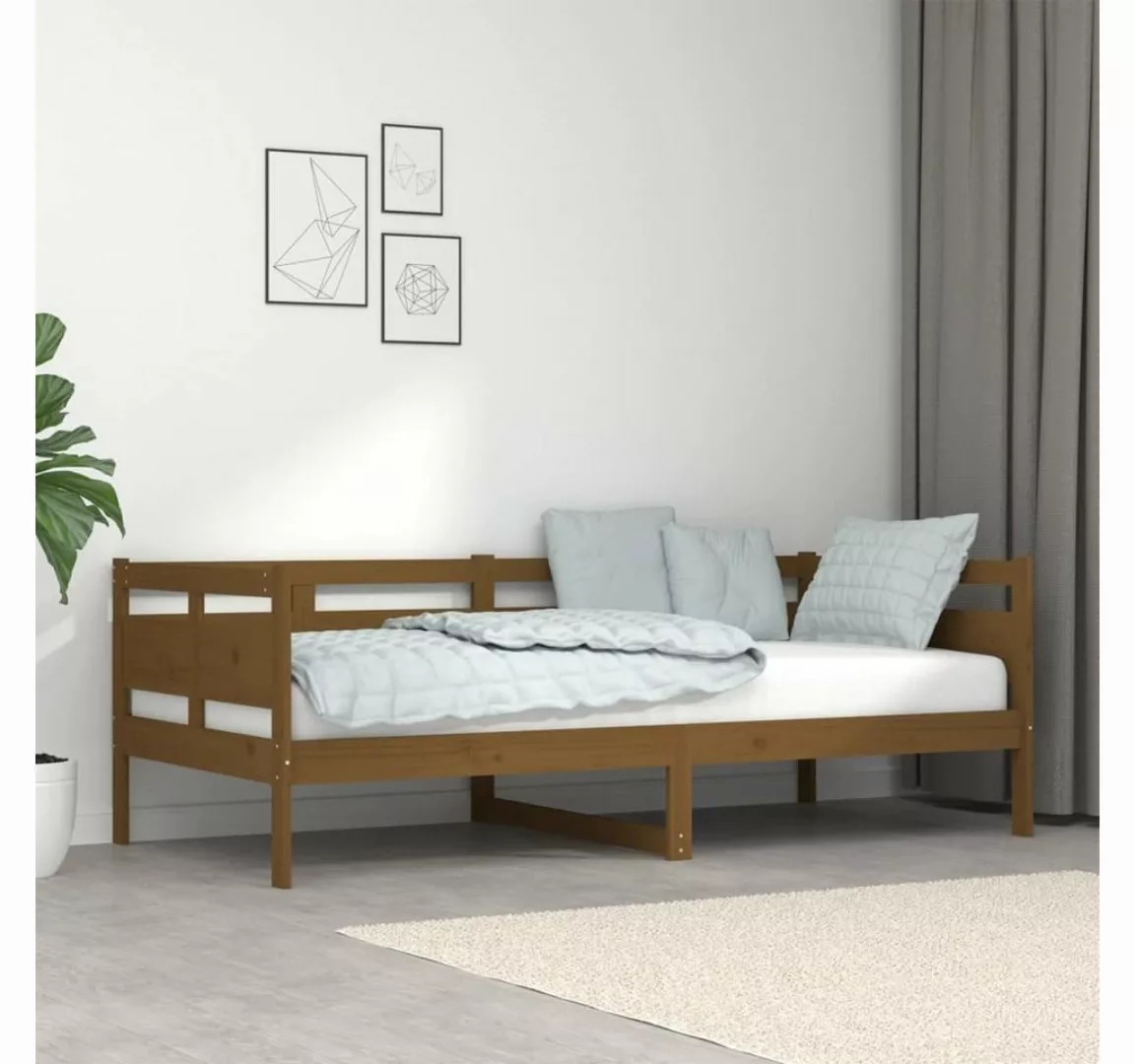 furnicato Bett Tagesbett Honigbraun Massivholz Kiefer 90x190 cm günstig online kaufen