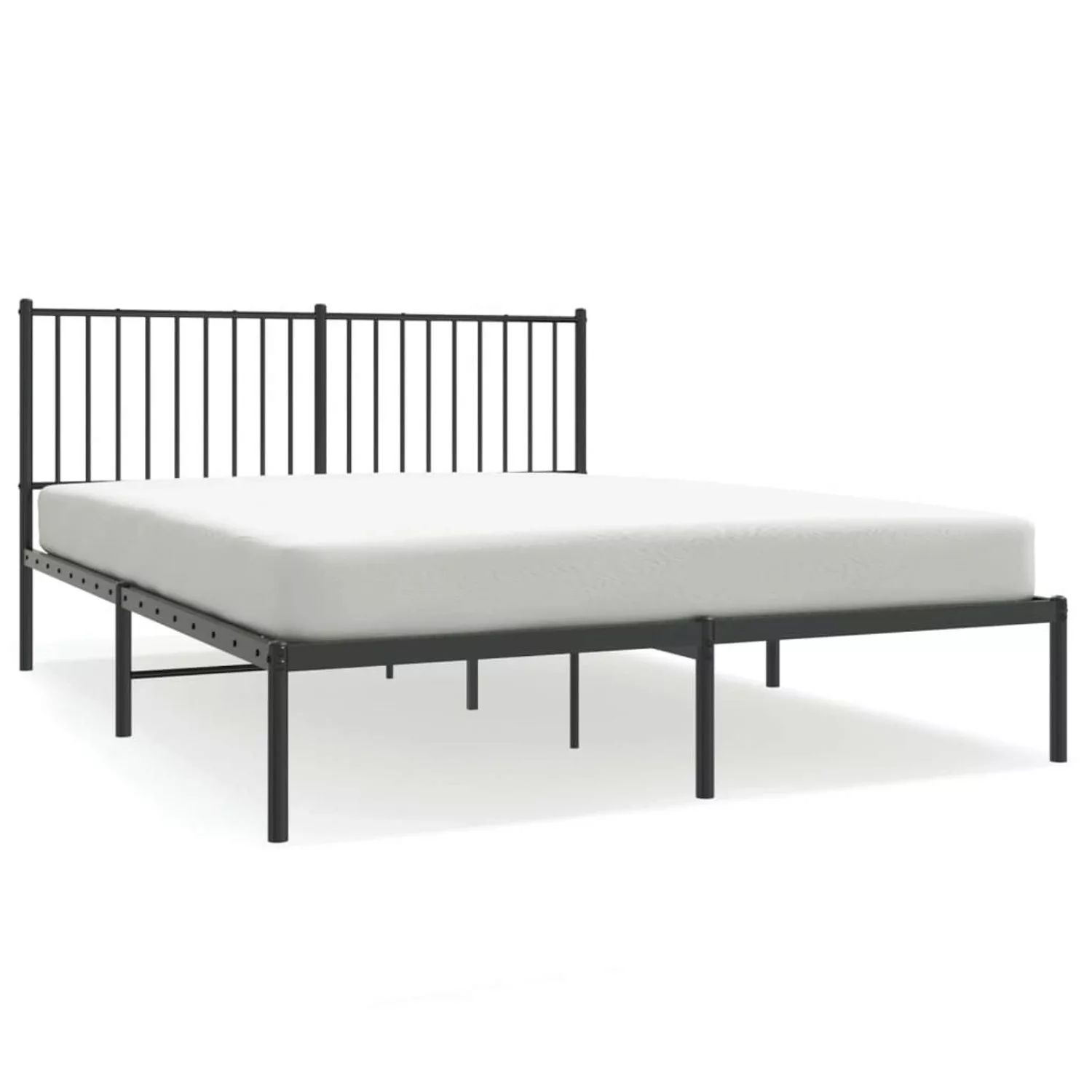 Vidaxl Bettgestell Mit Kopfteil Metall Schwarz 150x200 Cm günstig online kaufen