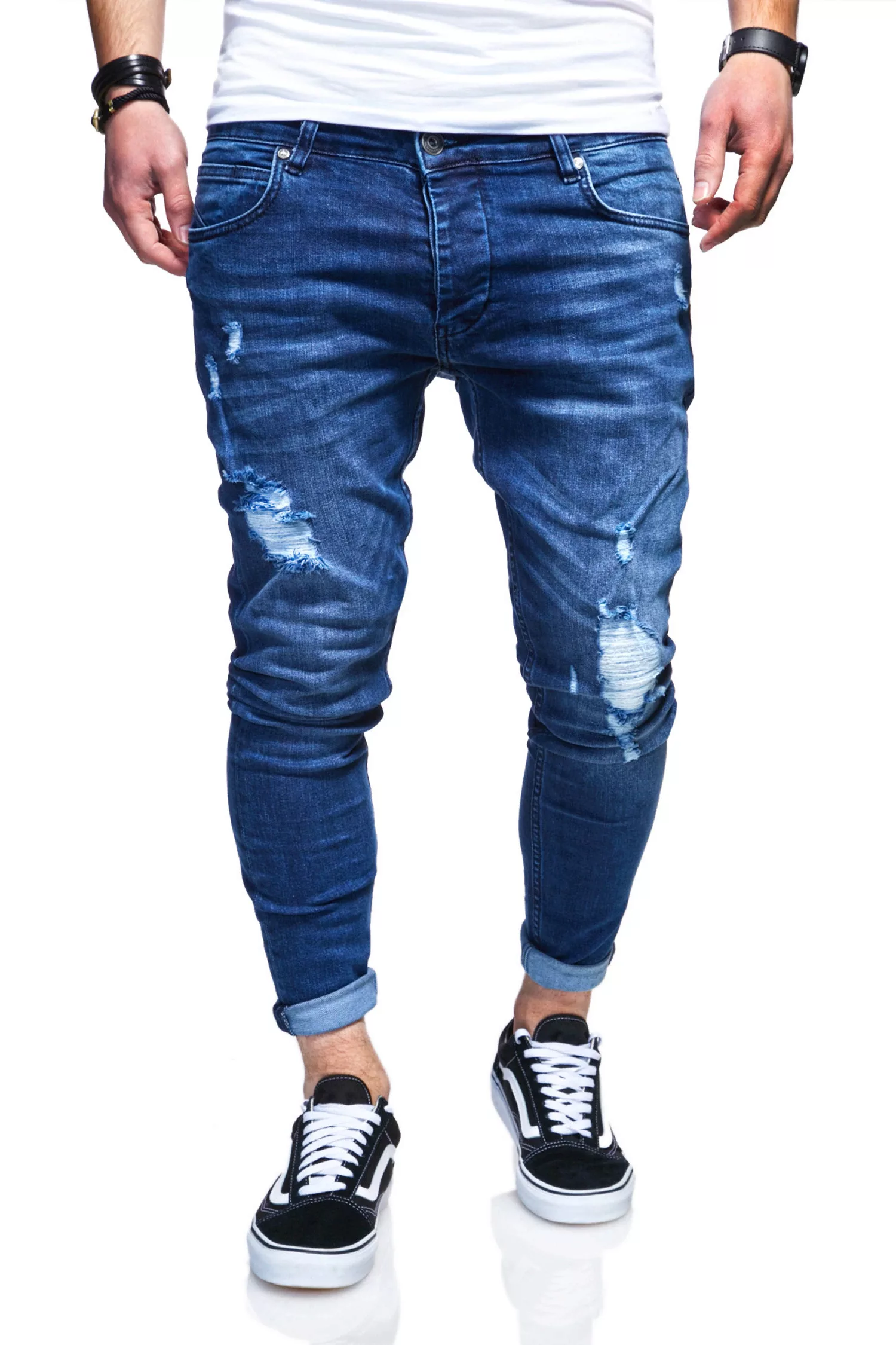 behype Slim-fit-Jeans "ODIN", mit Destroyed-Parts günstig online kaufen