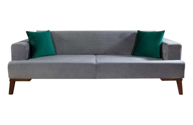 JVmoebel Sofa Grauer Dreisitzer Samt Couch Wohnzimmer Möbel, Made in Europa günstig online kaufen