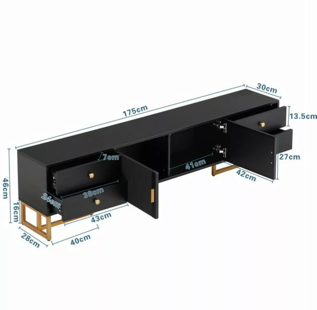 BlingBin TV-Schrank Lowboard, TV-Board, Fernsehtisch für 70-79 Zoll (1er Se günstig online kaufen