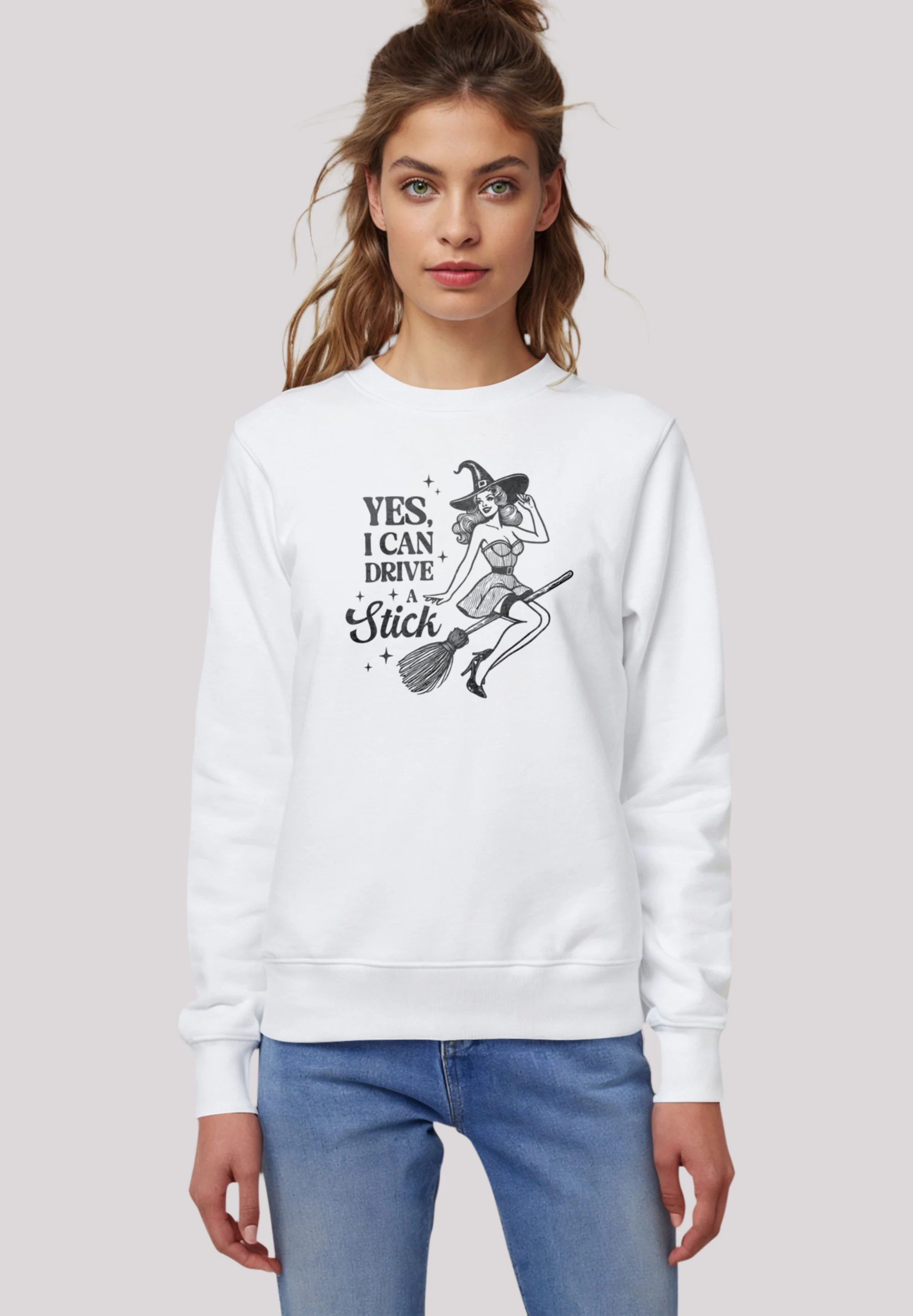 F4NT4STIC Sweatshirt "Halloween Witch yes I can drive a stick", Premium Qua günstig online kaufen