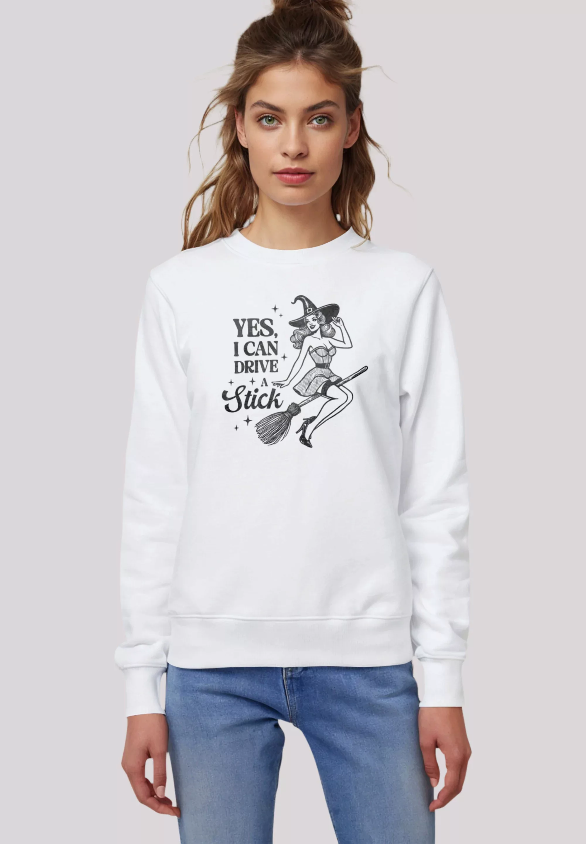 F4NT4STIC Sweatshirt "Halloween Witch yes I can drive a stick", Premium Qua günstig online kaufen