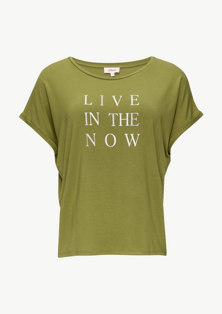 s.Oliver Kurzarmshirt T-Shirt aus Viskosestretch mit Frontprint günstig online kaufen
