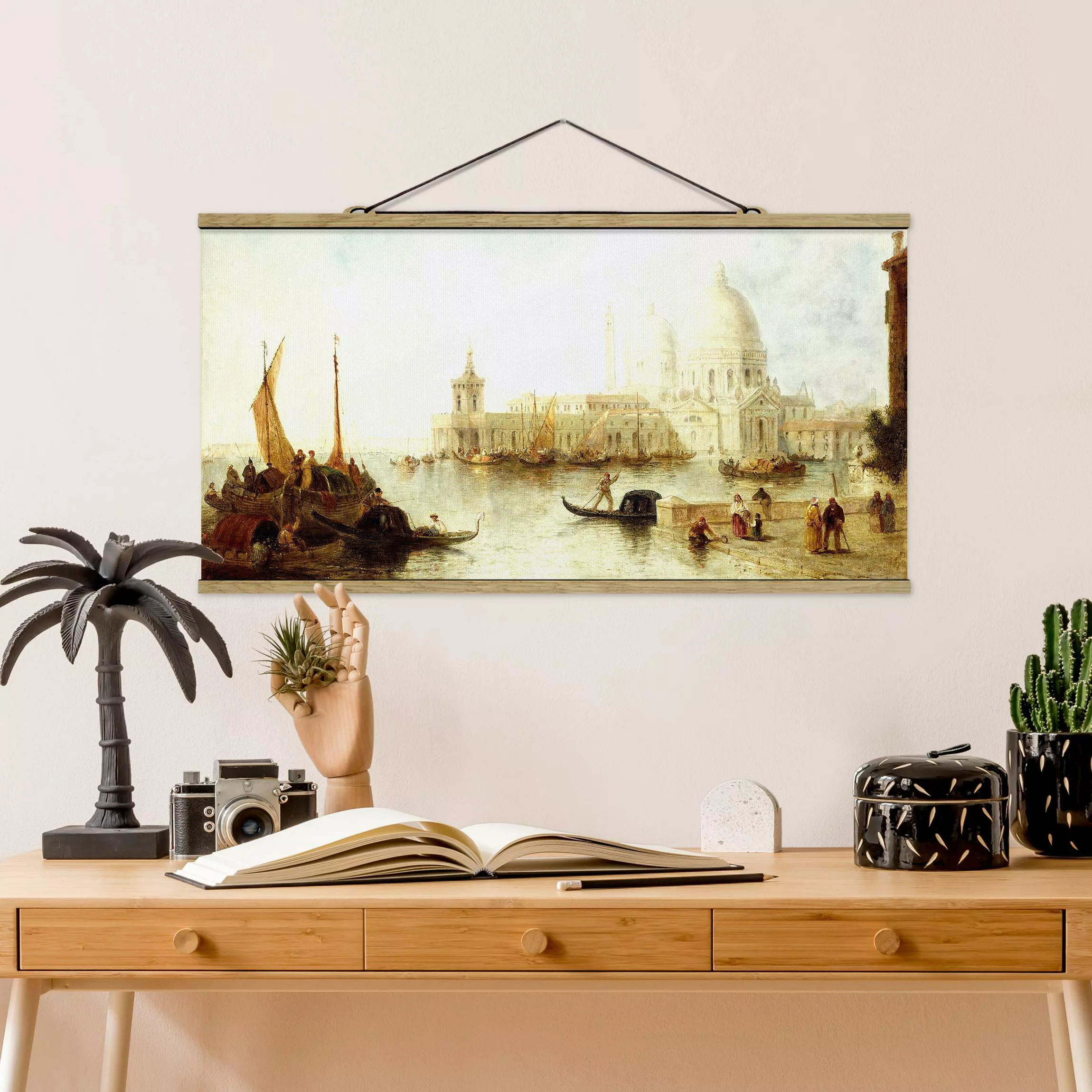 Stoffbild Kunstdruck mit Posterleisten - Querformat Thomas Moran - Venedig günstig online kaufen