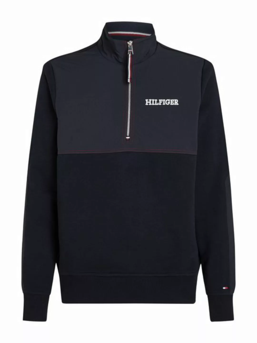 Tommy Hilfiger Sweatshirt MONOTYPE MIX MEDIA HALF ZIP mit Einsätzen in ande günstig online kaufen