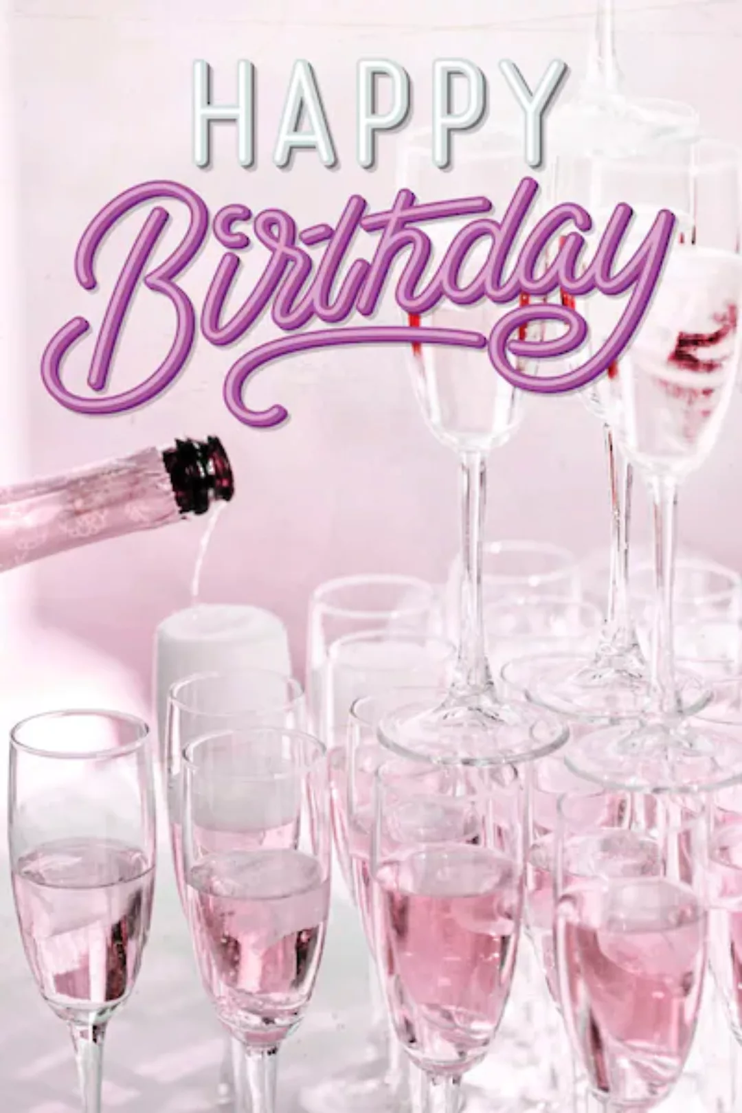 queence Metallbild "Champagne Birthday", Sprüche, (1 St.) günstig online kaufen