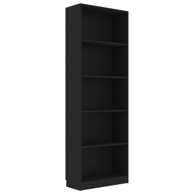 Bücherregal 5 Fächer Schwarz 60 X 24 X 175 Cm Spanplatte günstig online kaufen