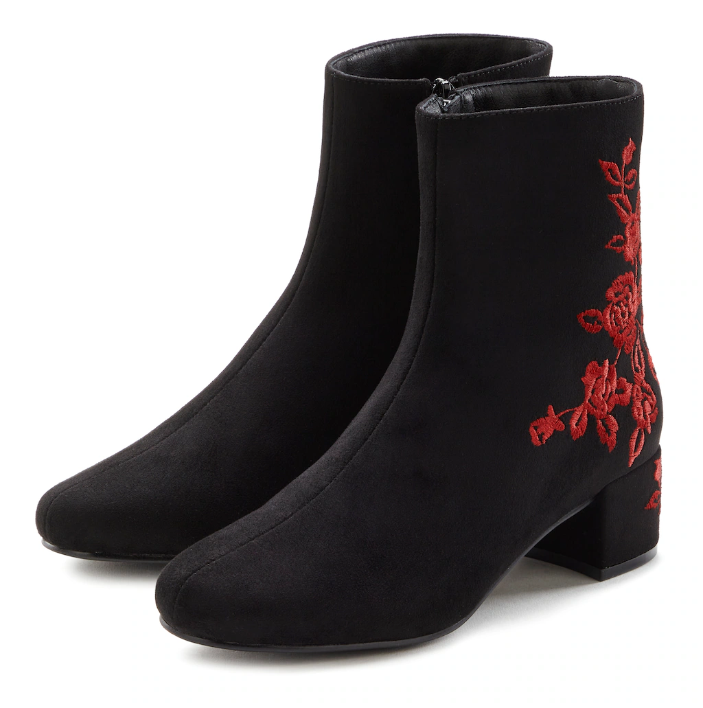 LASCANA Stiefelette, mit floralem Muster, Stiefel, Boots VEGAN günstig online kaufen