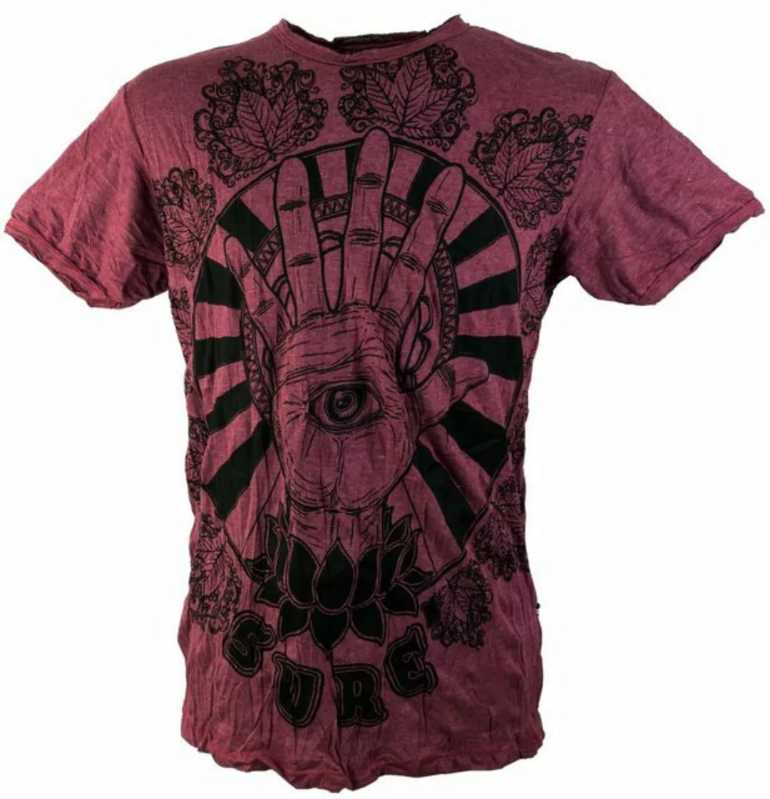 Guru-Shop T-Shirt Sure Herren T-Shirt Magic Eye - bordeaux Festival, altern günstig online kaufen