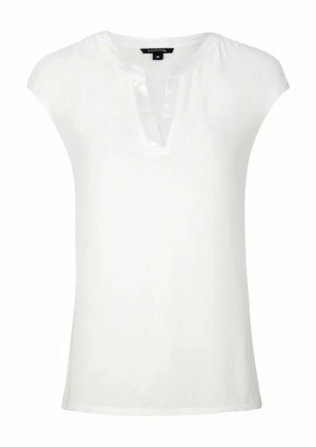 Comma V-Shirt offwhite regular (1-tlg) günstig online kaufen