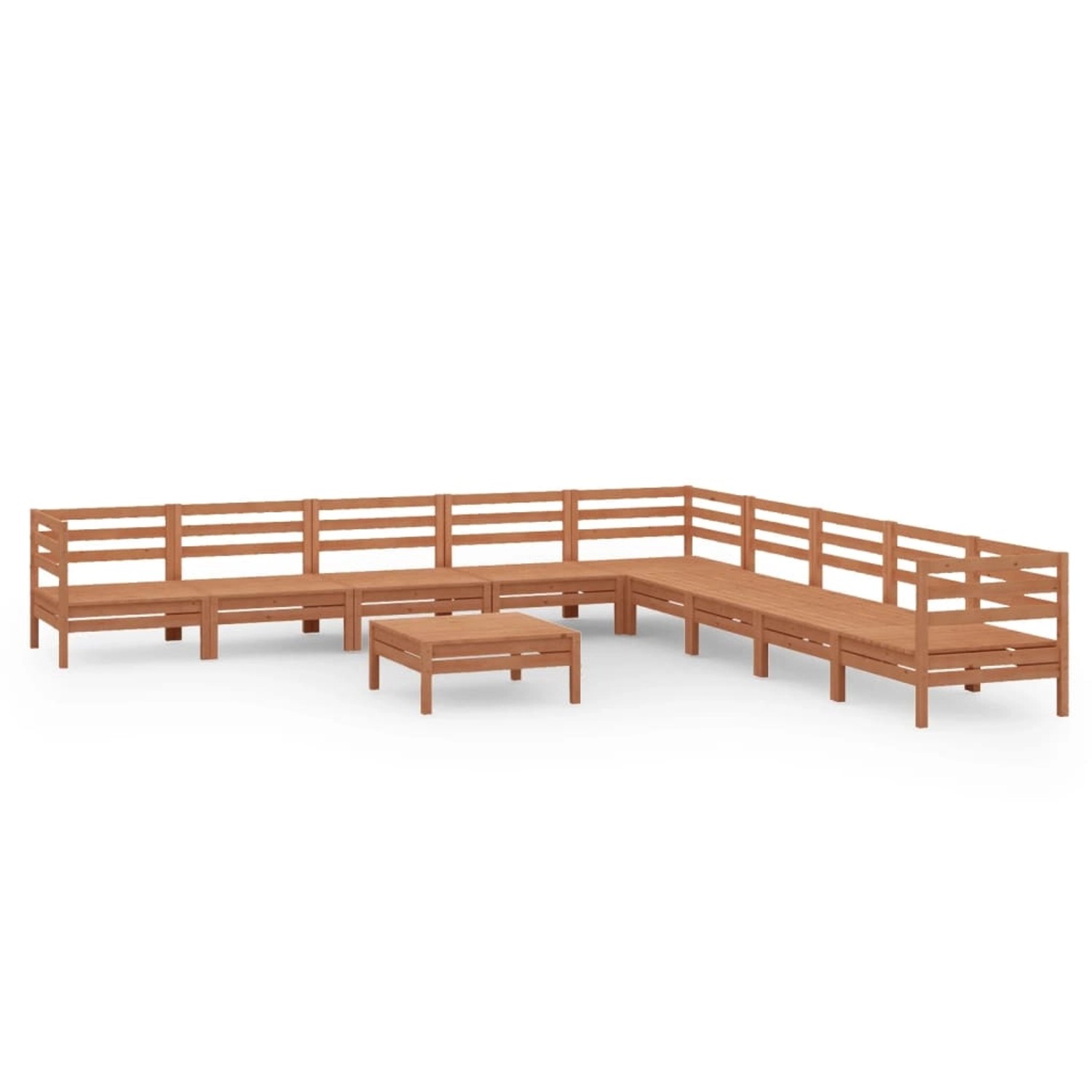 10-tlg. Garten-lounge-set Massivholz Kiefer Honigbraun günstig online kaufen