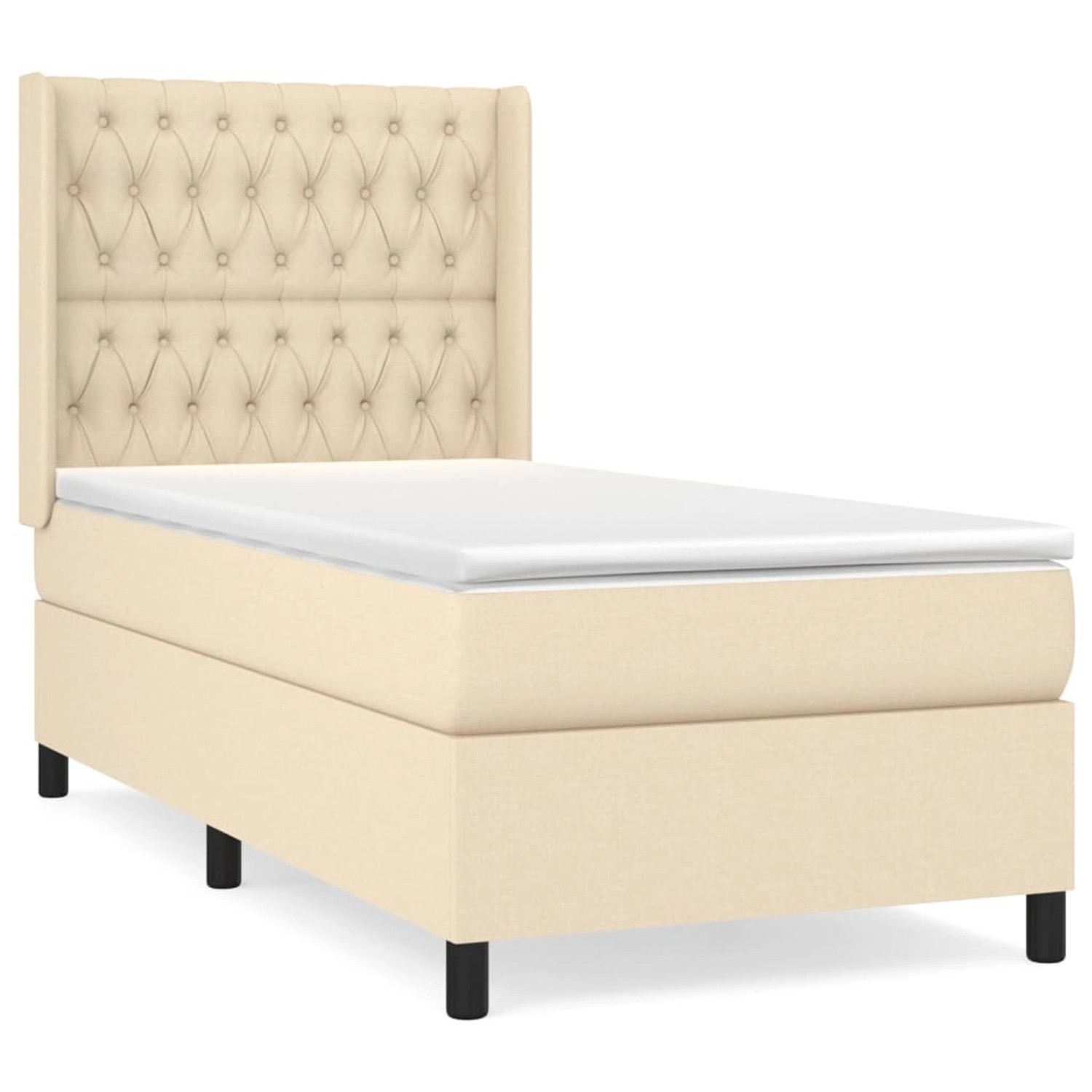 vidaXL Boxspringbett mit Matratze Creme 90x190 cm Stoff1377568 günstig online kaufen