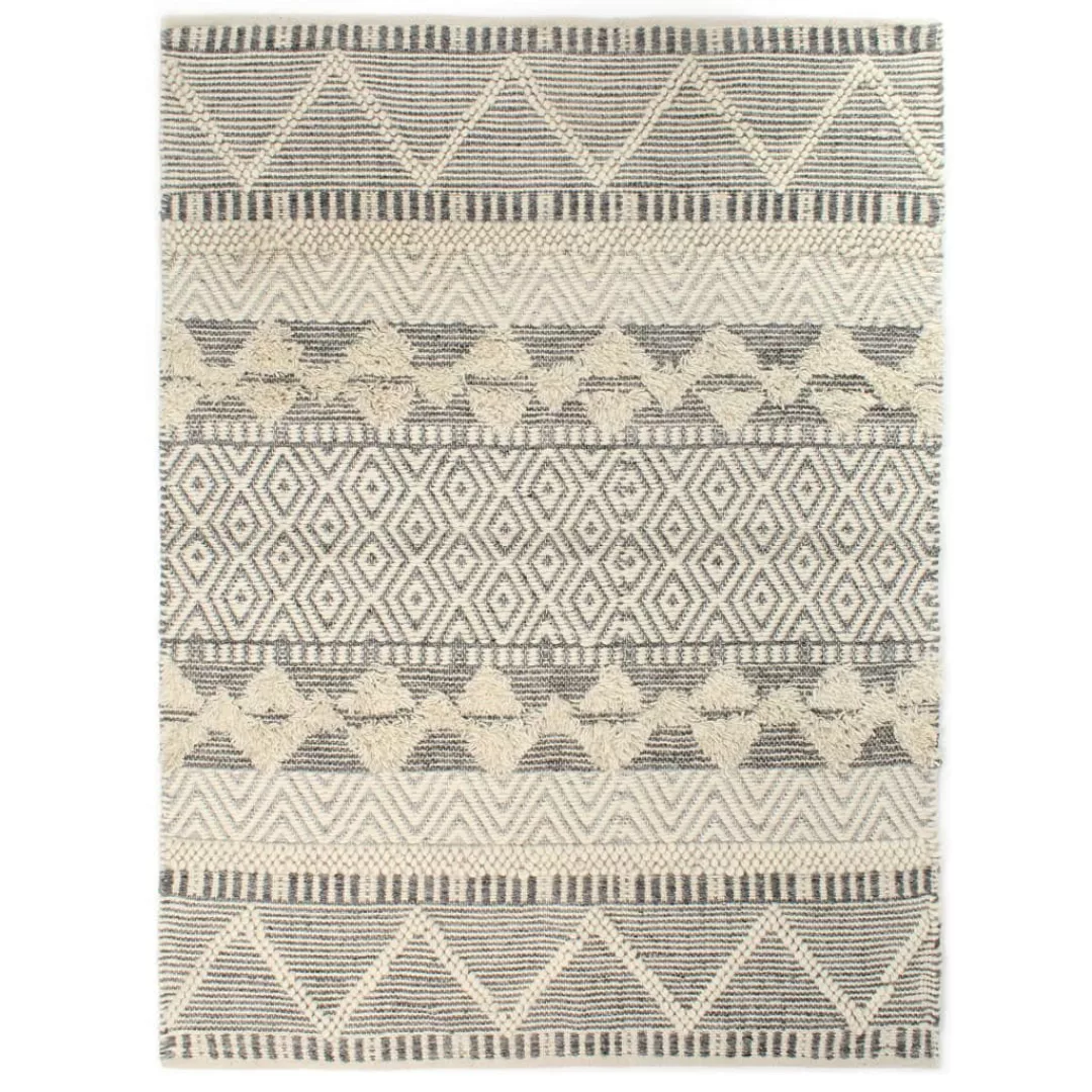 Teppich Handgewebt Wolle 80ã150 Cm Weiß/grau/schwarz/braun günstig online kaufen