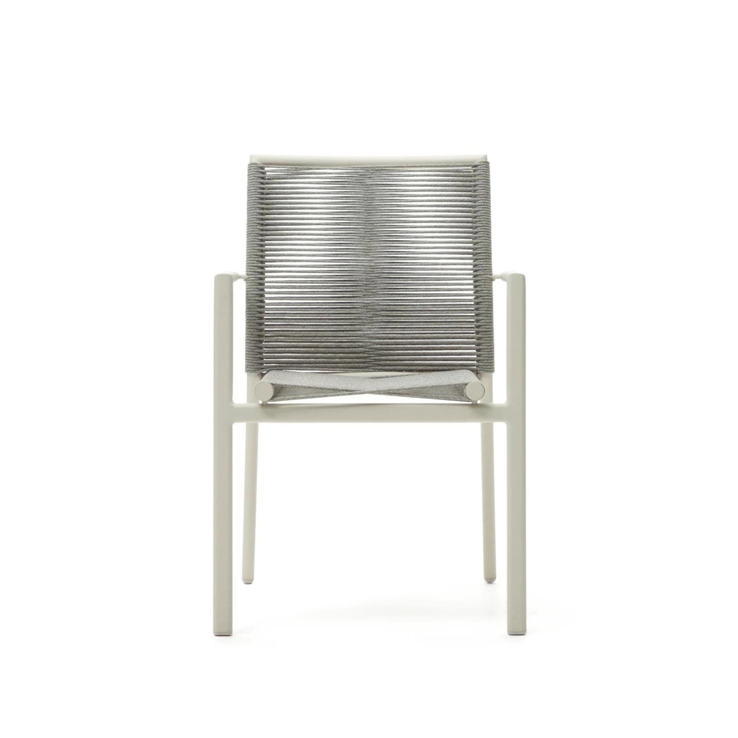 Natur24 4-er Set Stuhl Culip 56 x 84 x 60 cm Aluminium Seil Weiß Garnitur günstig online kaufen