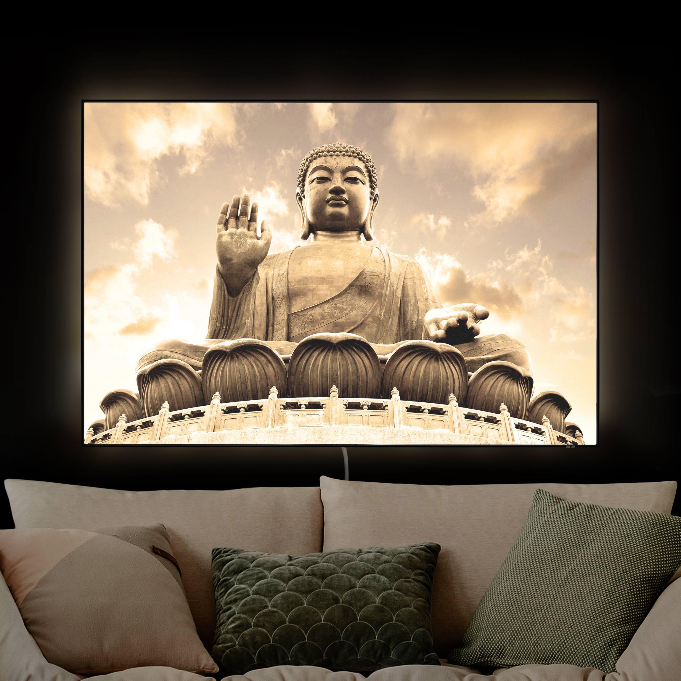 LED-Wechselbild Großer Buddha Sepia günstig online kaufen