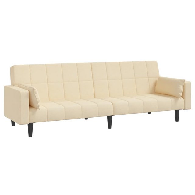 vidaXL Schlafsofa, Sofa 2-Sitzer mit 2 Kissen Creme Stoff günstig online kaufen