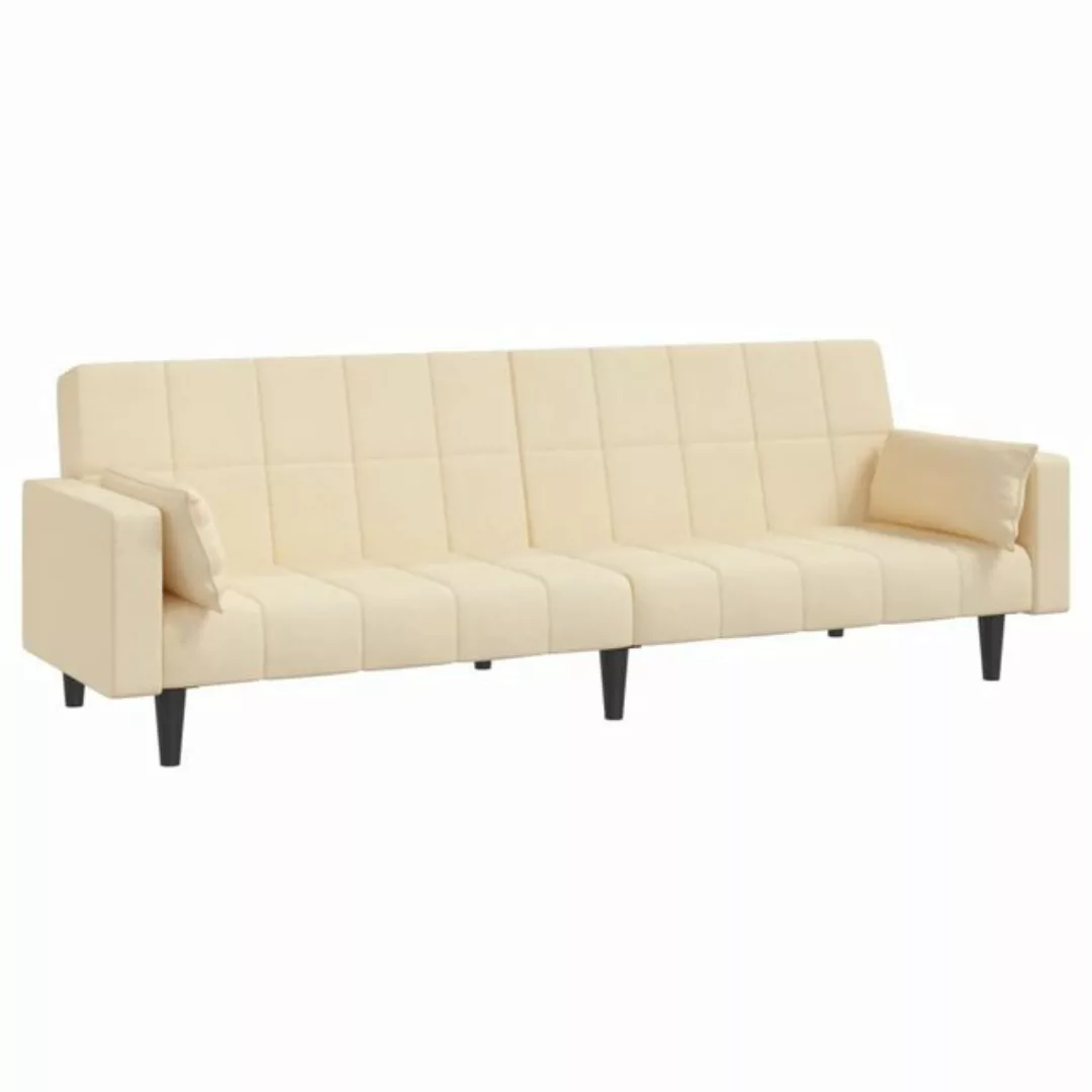 vidaXL Schlafsofa, Sofa 2-Sitzer mit 2 Kissen Creme Stoff günstig online kaufen