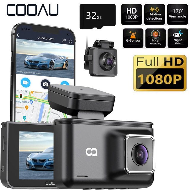 COOAU 2K Dashcam Vorne und Hinten Autokamera Videorecorder Parküberwachung günstig online kaufen