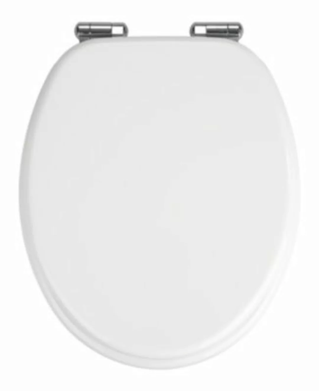 WENKO WC-Sitz Urbino, MDF, mit Absenkautomatik silber/weiß günstig online kaufen