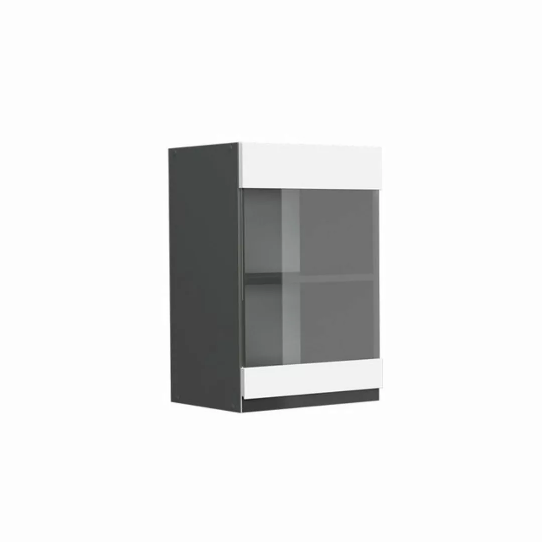 Vicco Glashängeschrank R-Line, Weiß/Anthrazit, 40 cm J-Shape günstig online kaufen