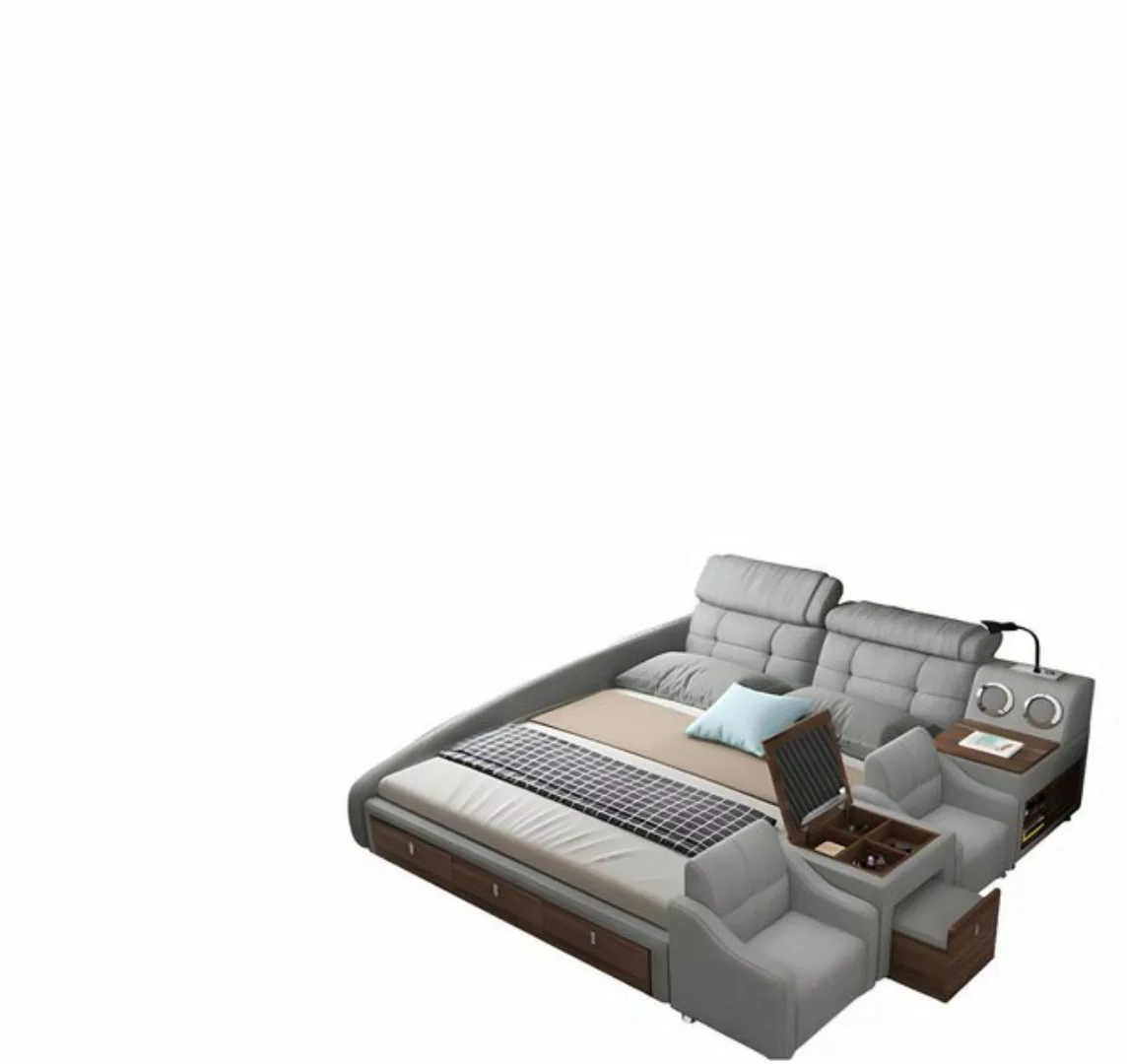 JVmoebel Bett, Lederbett Betten Polster Doppel Multifunktion 180x200 Leder günstig online kaufen