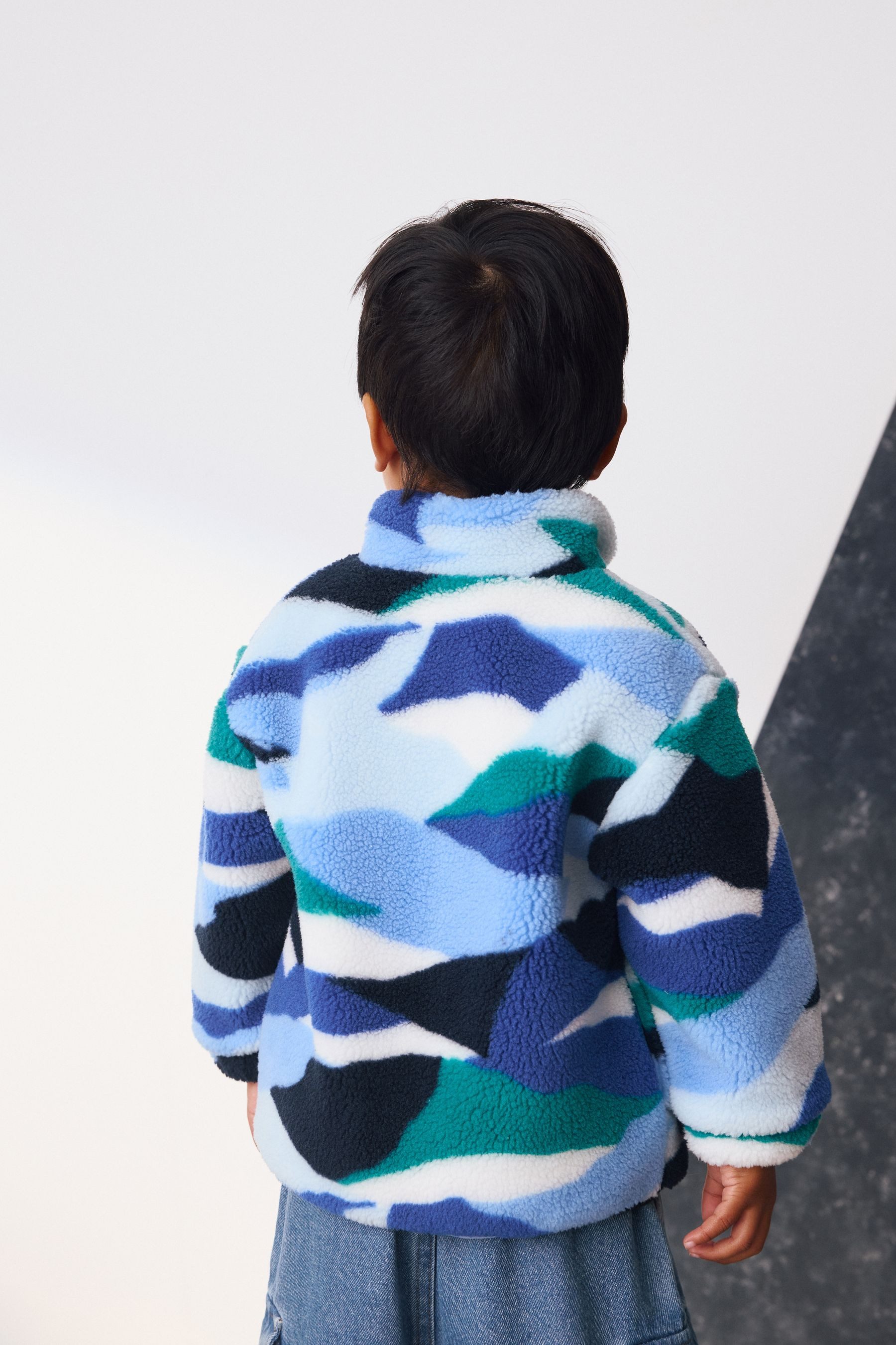 Next Fleecejacke Gemusterte Fleecejacke mit Reißverschluss günstig online kaufen