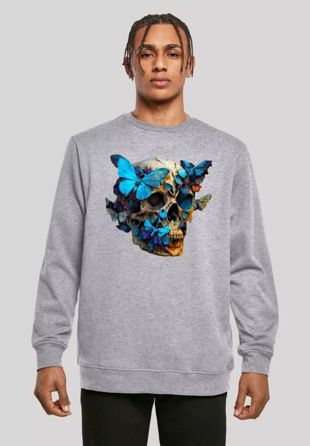 F4NT4STIC Kapuzenpullover "Schmetterling Skull CREW", Print günstig online kaufen