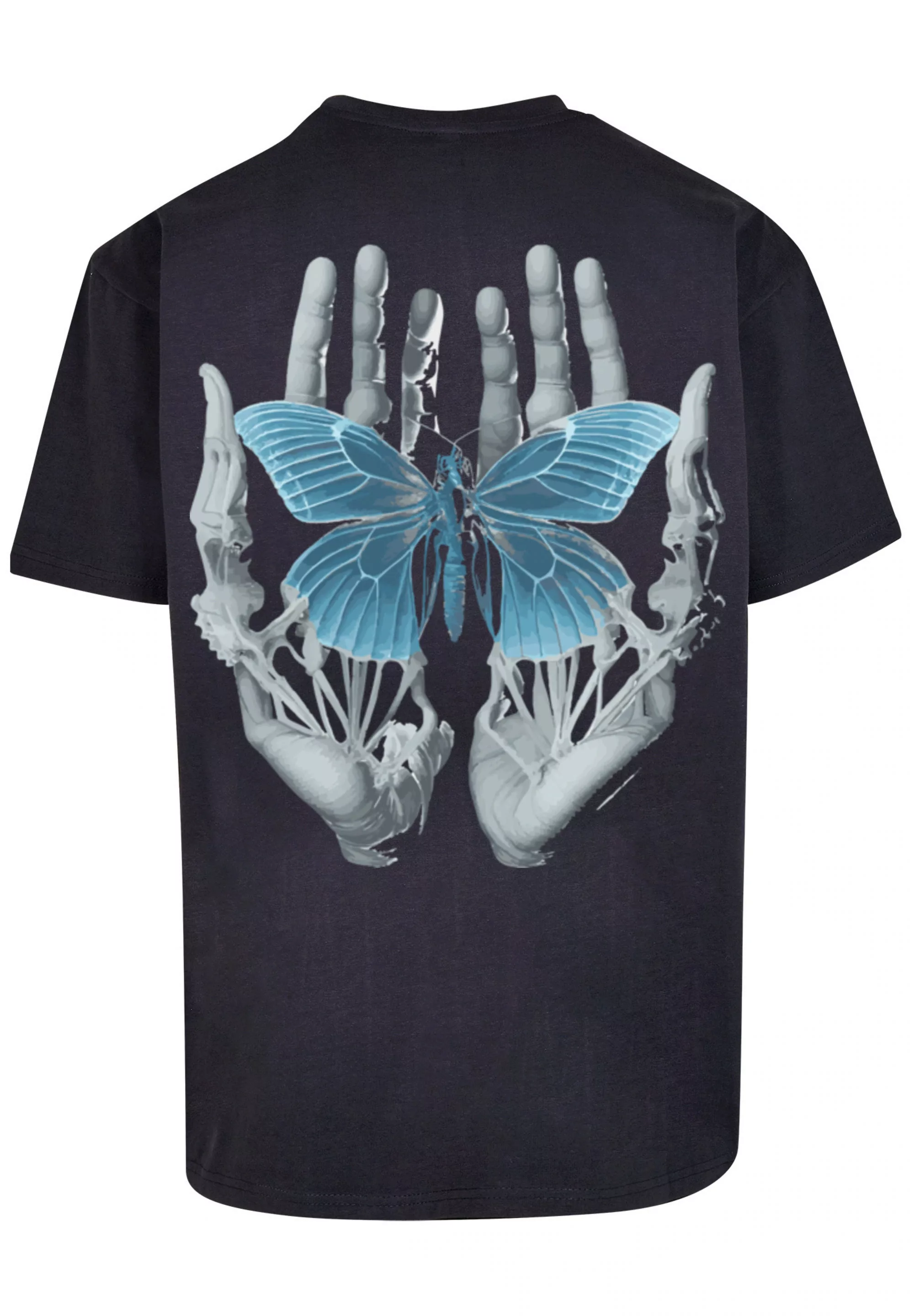 F4NT4STIC T-Shirt "Skelett Hände Schmetterling", Print günstig online kaufen