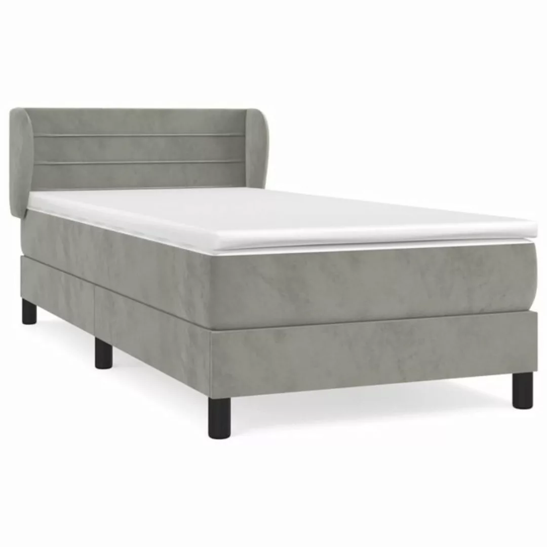 vidaXL Boxspringbett Boxspringbett mit Matratze Dunkelblau 100x200 cm Samt günstig online kaufen