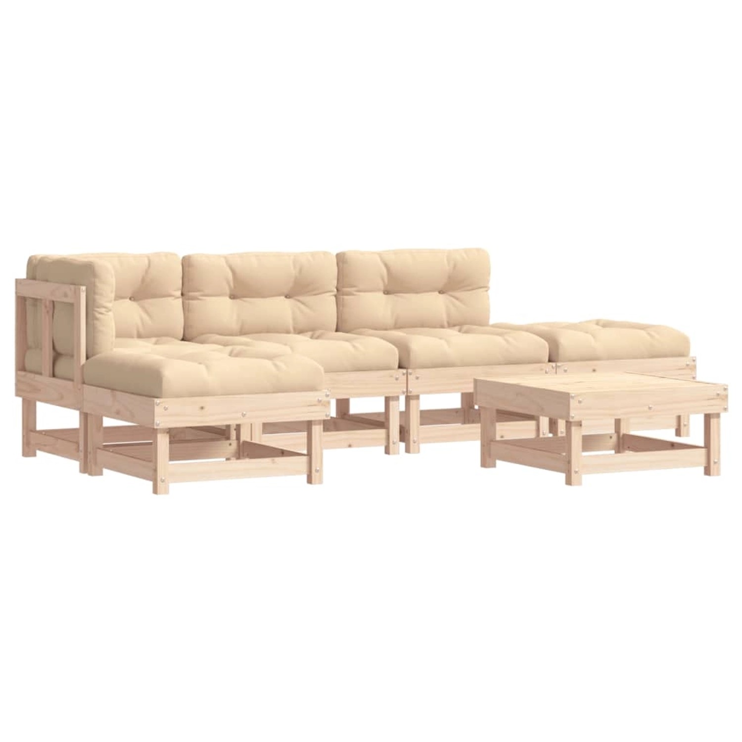 vidaXL 6-Tlg Garten-Lounge-Set mit Kissen Massivholz 3185892 günstig online kaufen