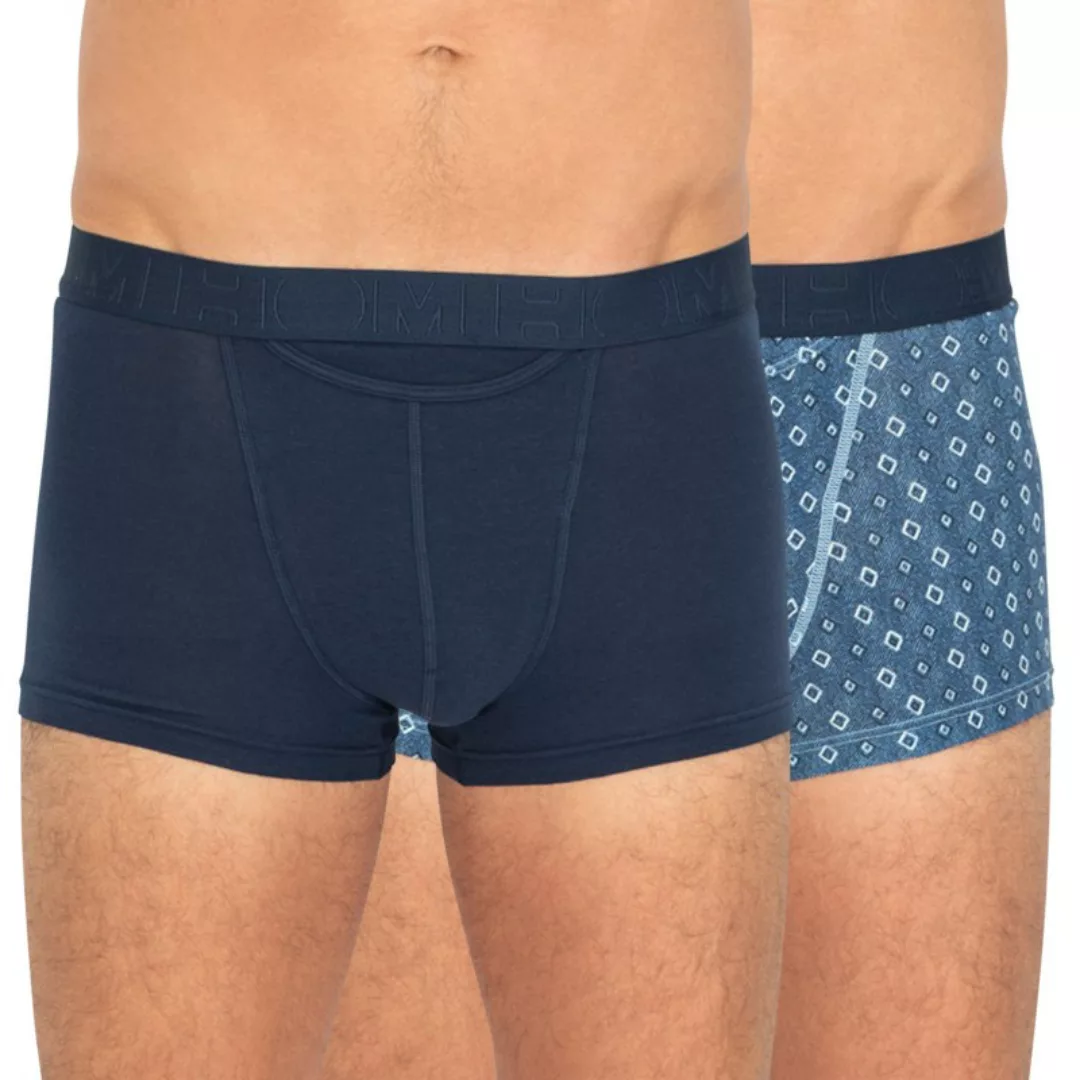 HOM 2-er Set Boxer Briefs Blau & gemustert günstig online kaufen