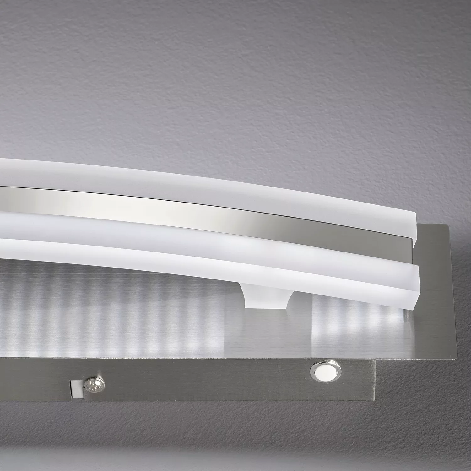 Fischer-Honsel LED-Wandleuchte, Nickel-matt mit Schalter und Dimmer - silbe günstig online kaufen