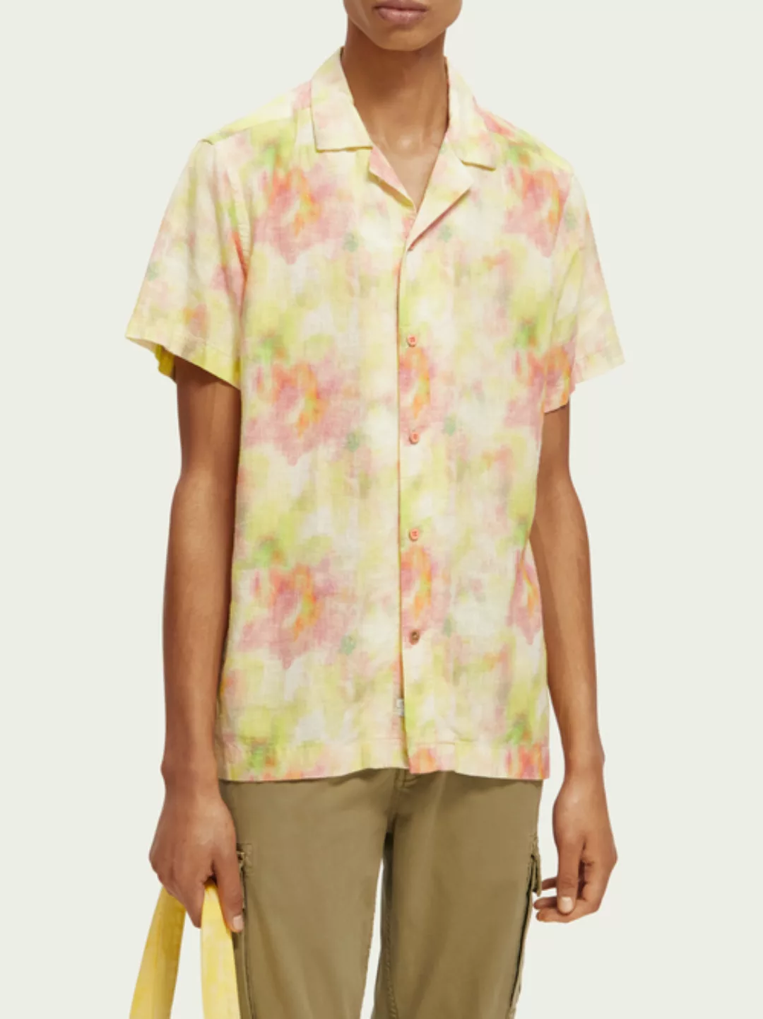 Scotch & Soda Camp-Shirt aus Leinenmischung mit „Tie-Dye“-Effekt günstig online kaufen