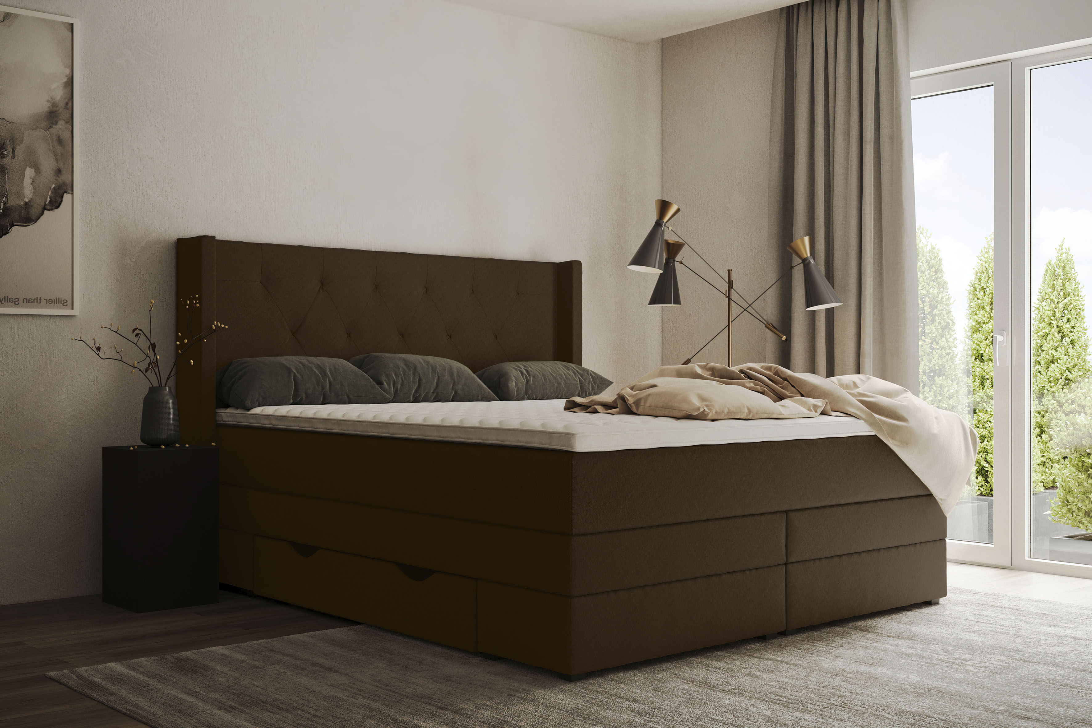 Places of Style Boxspringbett »Elegance«, mit schöner Knopfheftung, in den günstig online kaufen