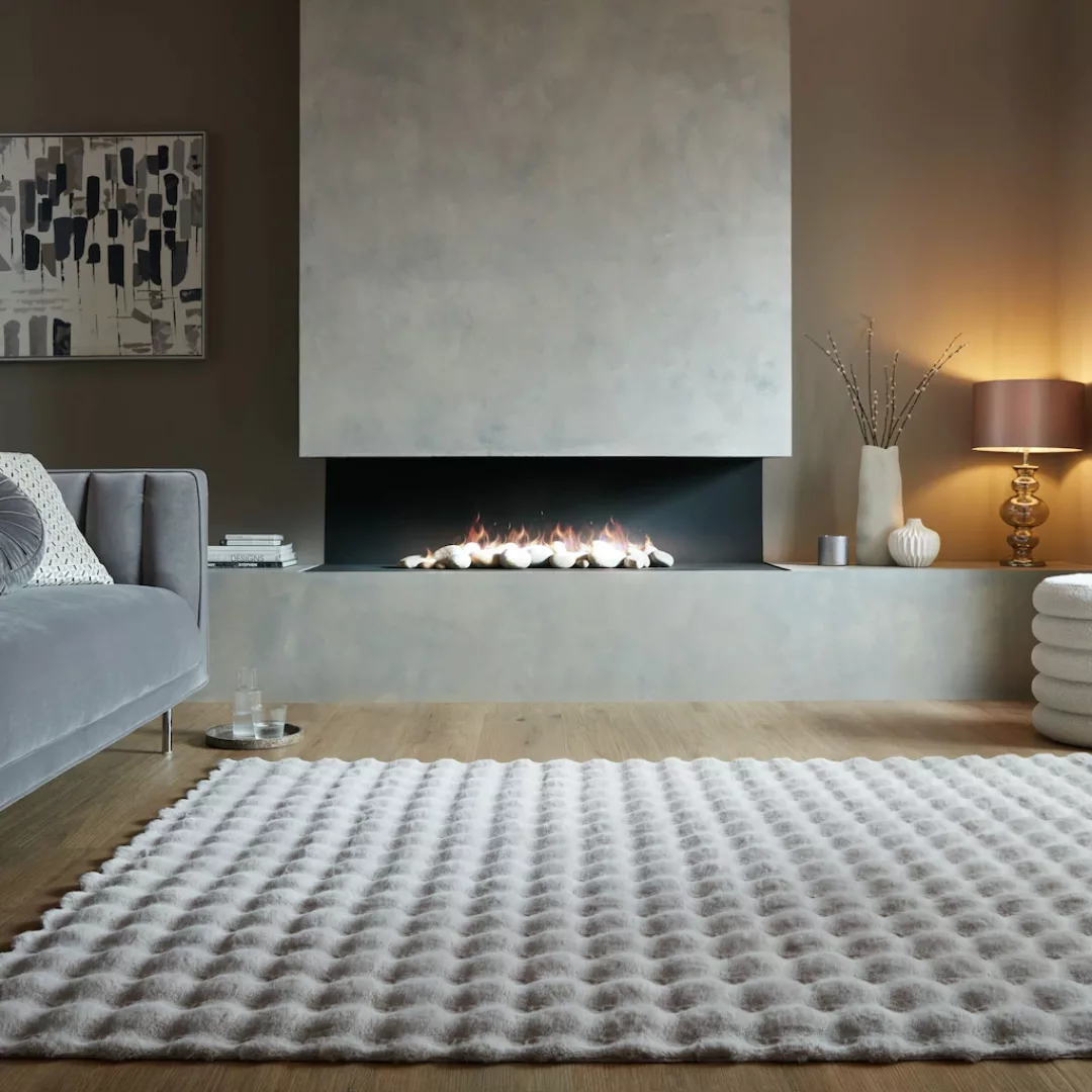 FLAIR RUGS Hochflor-Teppich »Waffle Faux Fur«, rechteckig, 35 mm Höhe, Waff günstig online kaufen