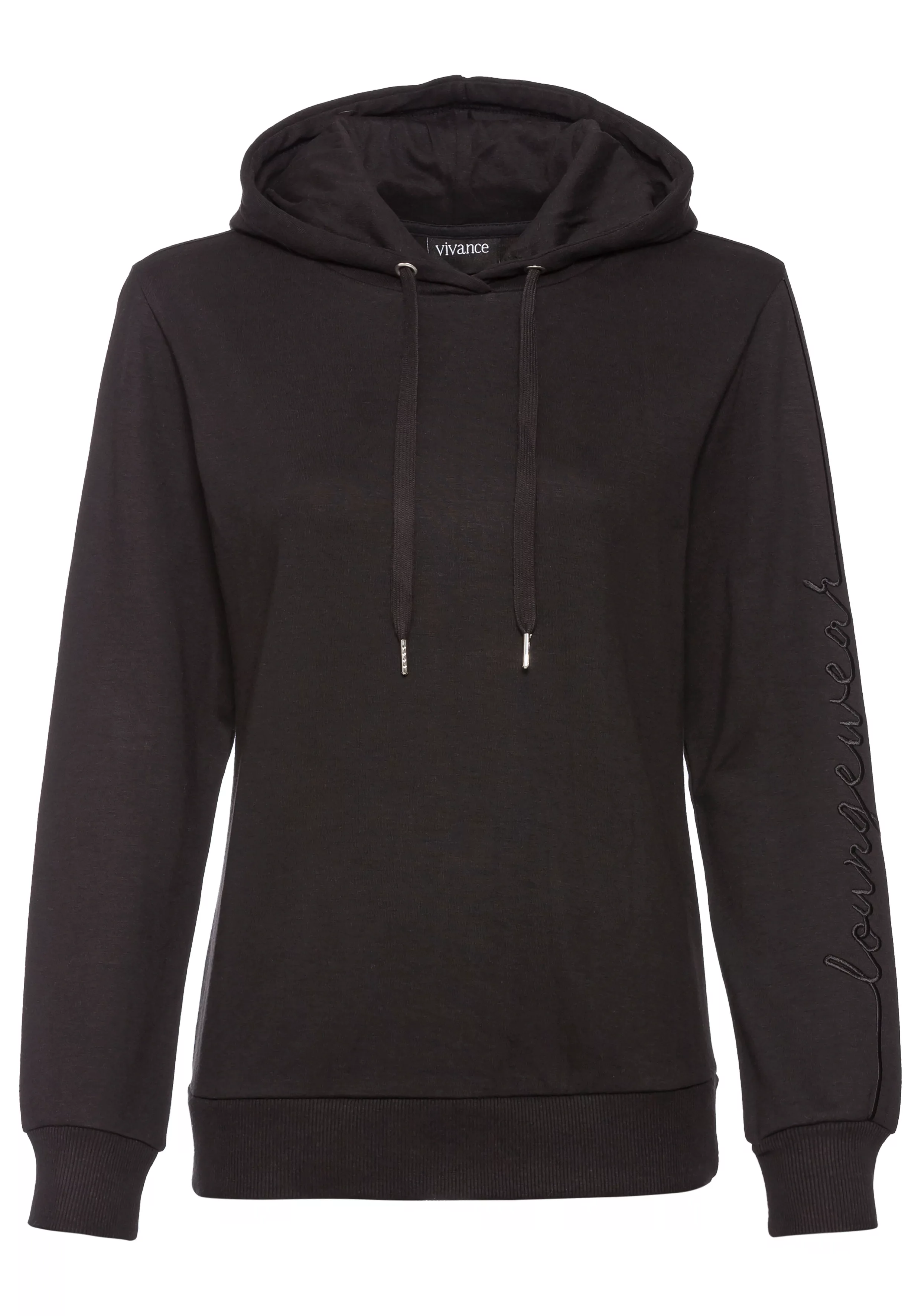 Vivance Hoodie, mit seitlicher Loungewear Stickerei, Loungshirt günstig online kaufen