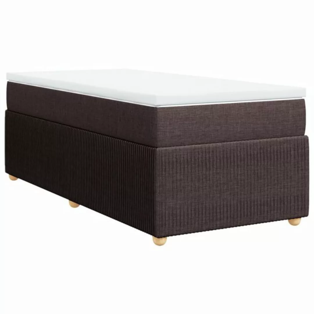 vidaXL Boxspringbett, Boxspringbett mit Matratze Dunkelbraun 80x200 cm Stof günstig online kaufen