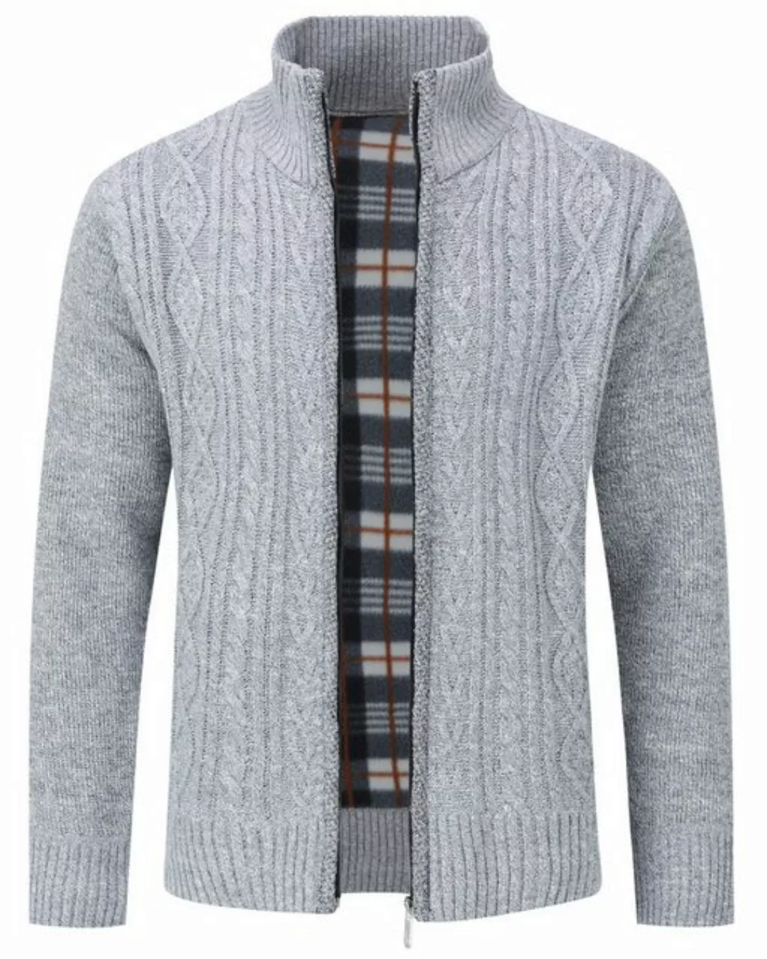 Allthemen Cardigan mit Stehkragen Herren warme Strickjacke günstig online kaufen