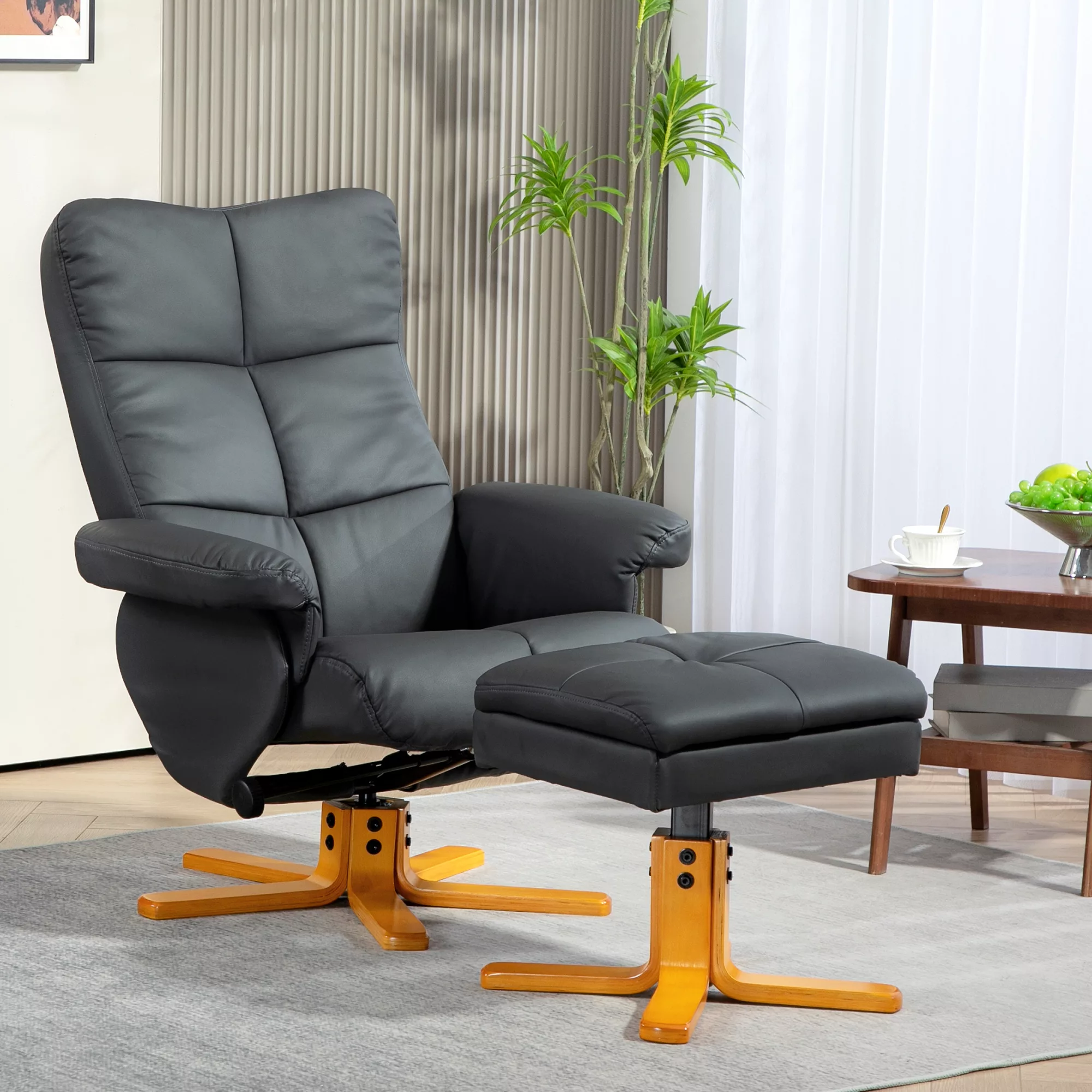 HOMCOM Relaxsessel mit Hocker, Stauraum, Gepolstert Fernsehsessel mit Liege günstig online kaufen