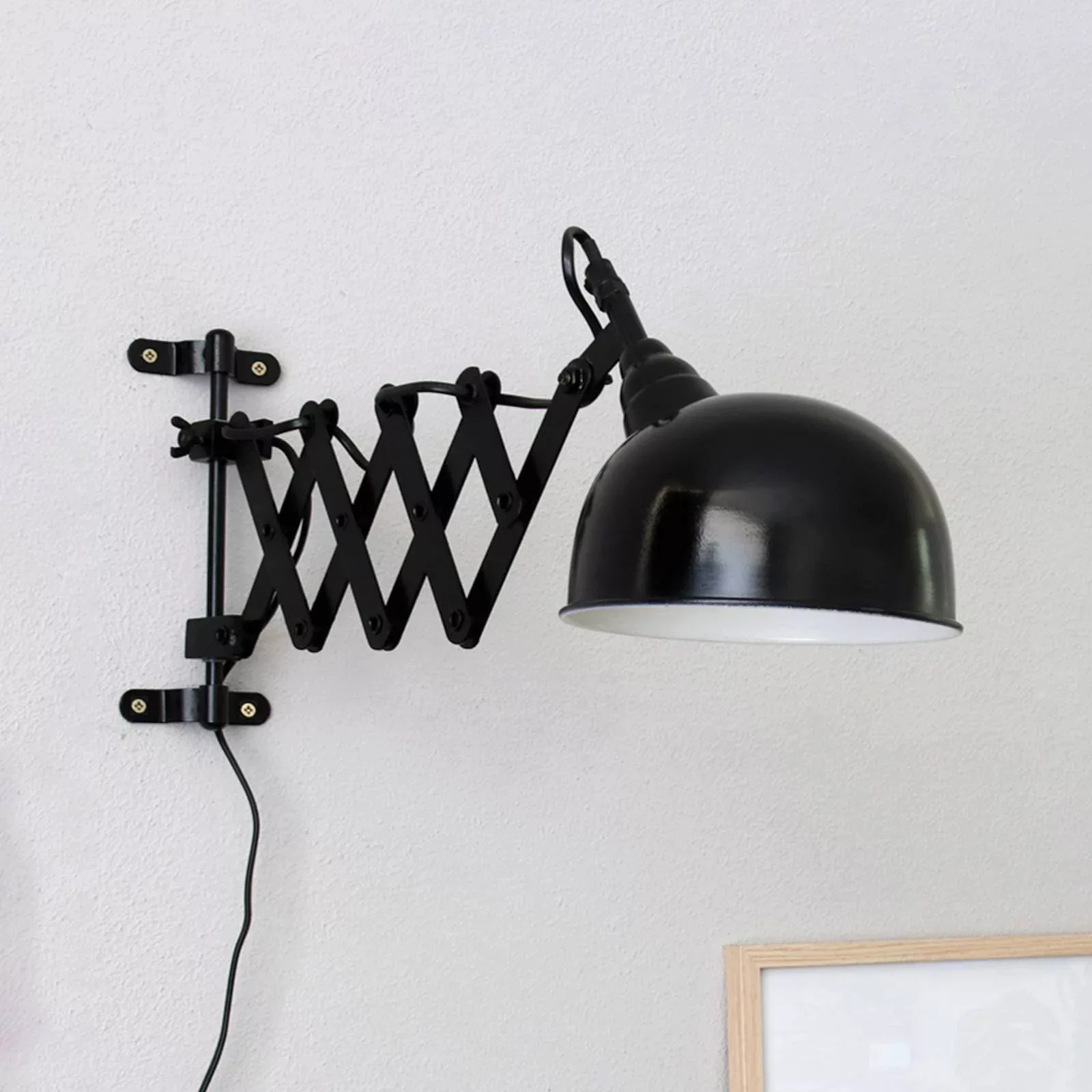 Scherenlampe Yorkshire für die Wand, schwarz günstig online kaufen