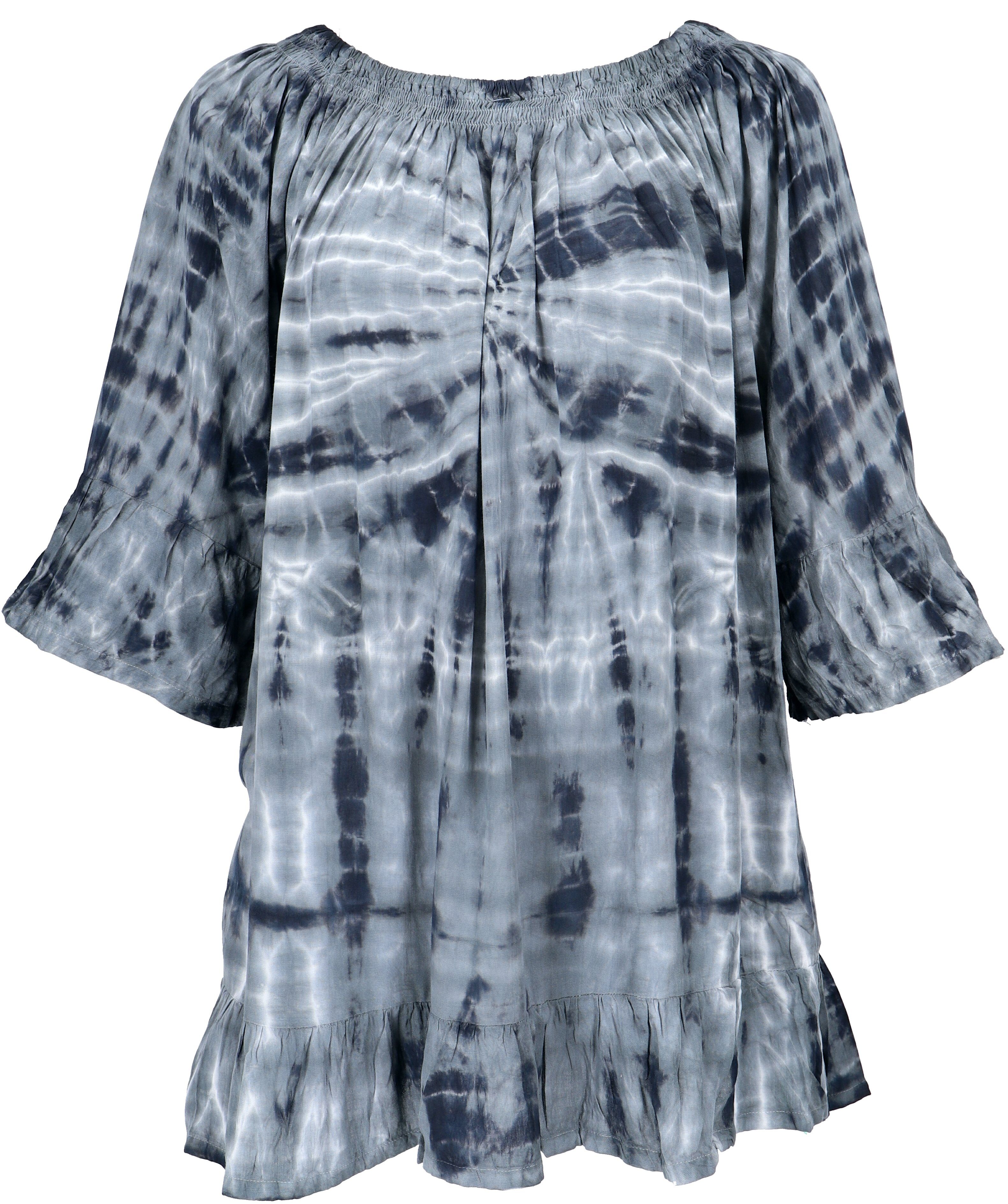 Guru-Shop Midikleid 3/4 Arm Batik Tunika, günstig online kaufen