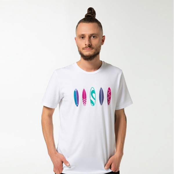 Surfboard T-shirt, Irisdruck, Herrenshirt günstig online kaufen