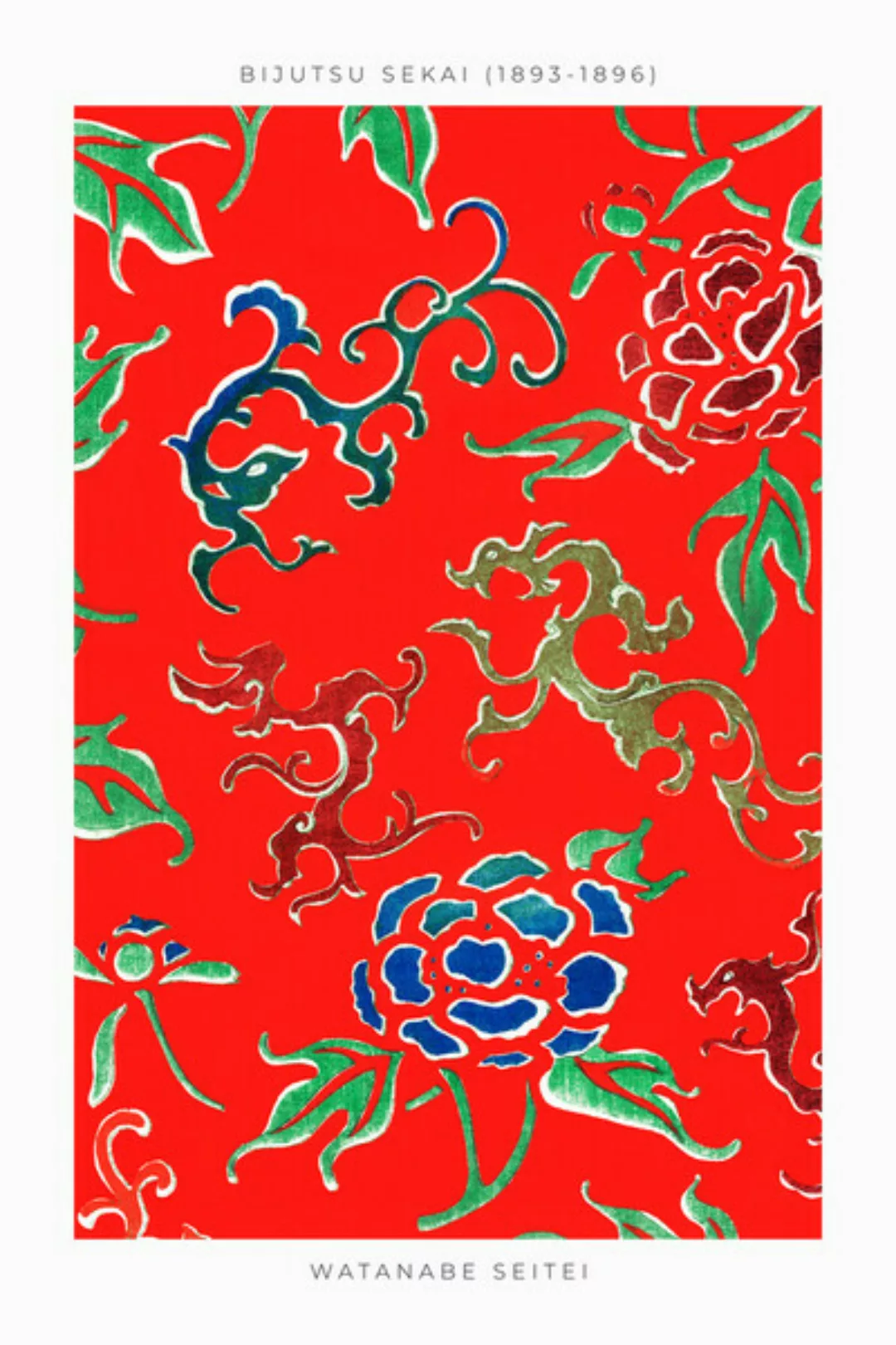 Poster / Leinwandbild - Flower Pattern By Watanabe Seitei 1893 günstig online kaufen