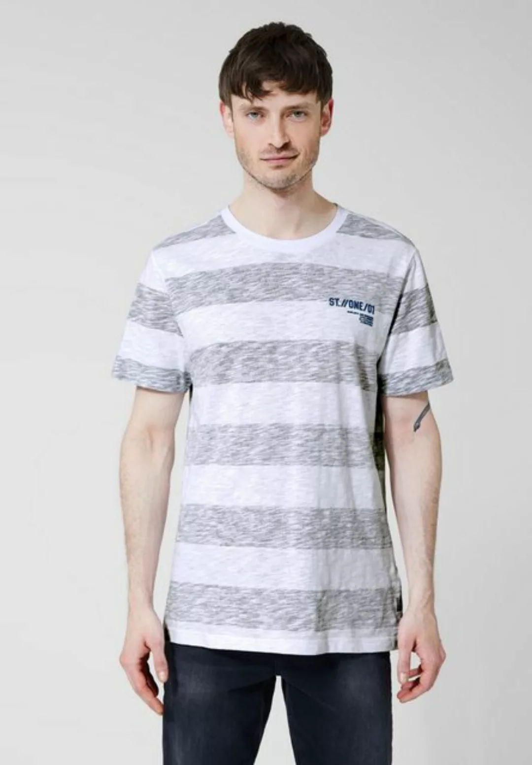 STREET ONE MEN T-Shirt, mit Streifenmuster günstig online kaufen