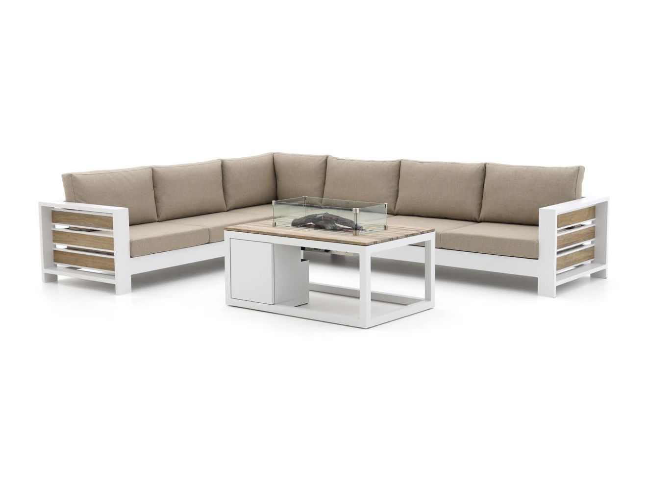 Bellagio Avolo/Cosiraw 120 cm Ecklounge-Set mit Feuertisch 3-teilig links günstig online kaufen