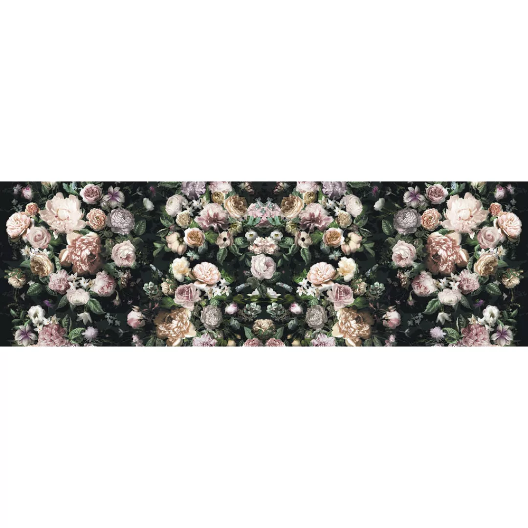 Sanders & Sanders Fototapete Blumen Multicolor Auf Schwarz 800 x 250 cm 611 günstig online kaufen