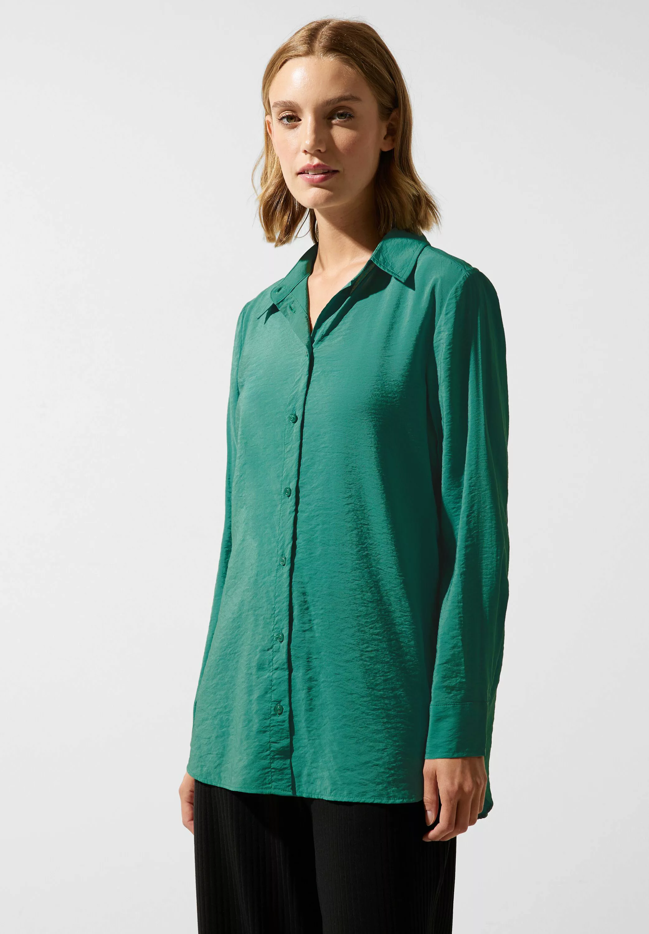 STREET ONE Blusenshirt Solid shirtcollarblouse w aero günstig online kaufen